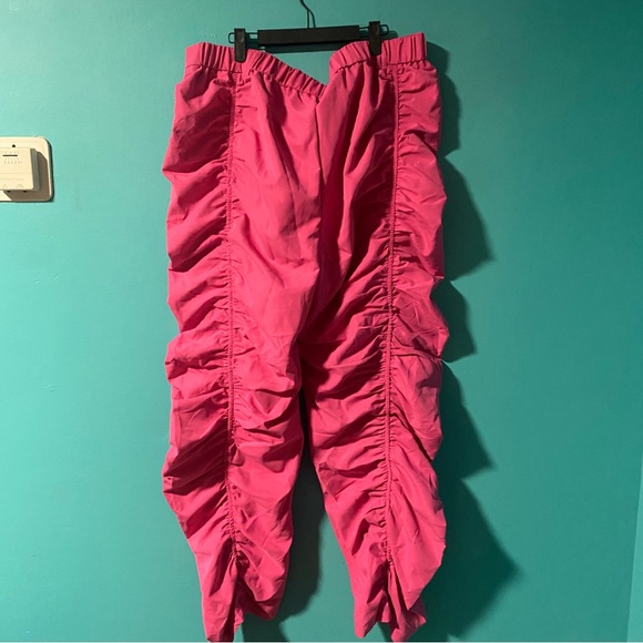 Shein Curve 4X Pink Ruched Stacked Pants Elastic Back Waist - Picture 5 of 6